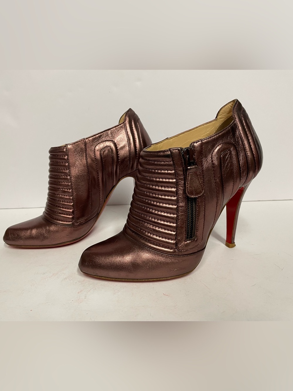 Christian Louboutin ankle boots bootie heels metallic 35.5